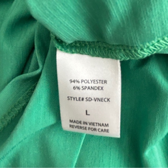 Dear Scarlett Kelly Green V-Neck Long Sleeve Top L - Picture 8 of 9